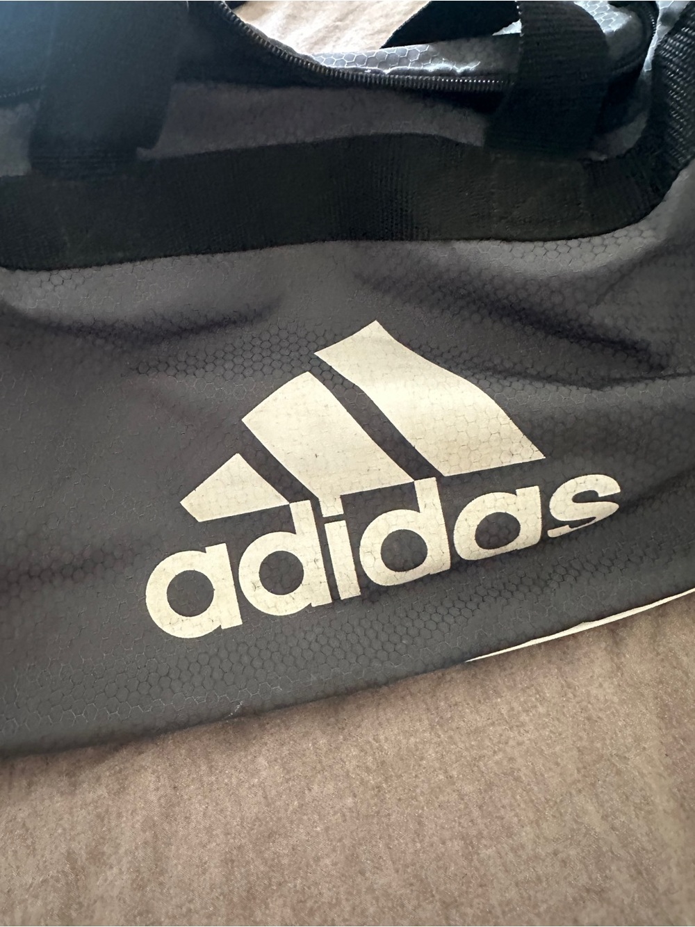 adidas Black and White Men's Duffel Bag with Large Logo